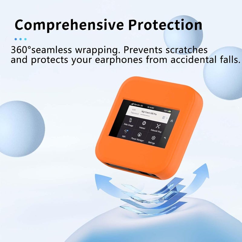 NOUKAJU Case for NETGEAR Nighthawk M6/M6 Pro, Silicone Protective Case,Drop-Proof,Scratch-Proof,Shock-Proof,Protective Cover for NETGEAR Nighthawk M6 Pro Mobile Hotspot (Orange) - Image 3